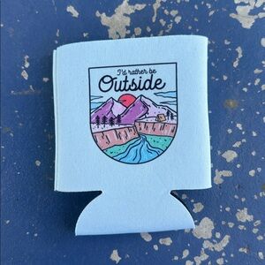 Outdoor Adventure Can Koozie Light Blue